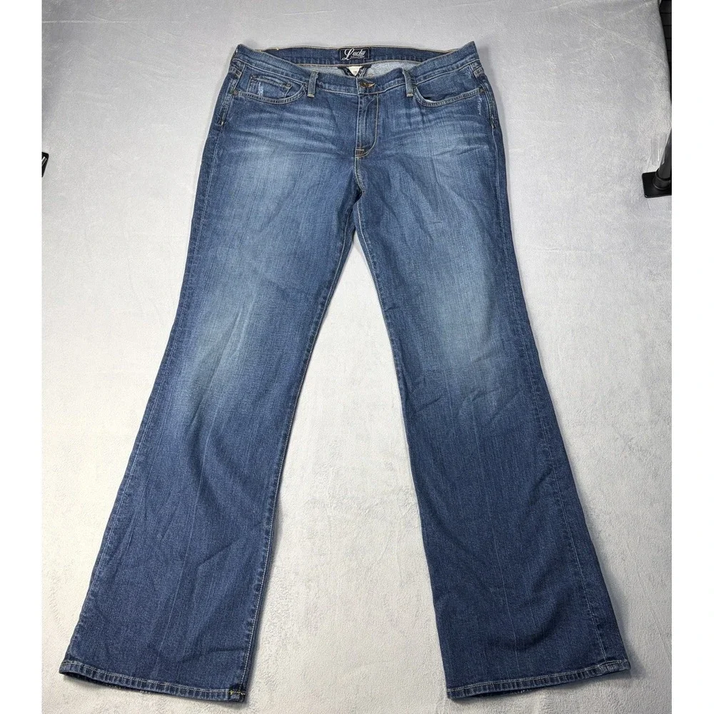 Lucky Brand By Gene Montesano Short Inseam  Jeans Women's Size 18 Blue boot cut